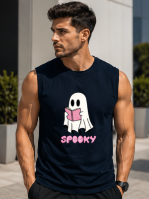 SPOOKY Graphic Men's Sleeveless T-Shirt | Premium Cotton Streetwear & Lifestyle Tank Top
