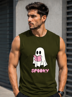 SPOOKY Graphic Men's Sleeveless T-Shirt | Premium Cotton Streetwear & Lifestyle Tank Top