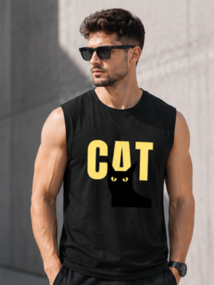 CAT Graphic Men's Sleeveless T-Shirt | Premium Cotton Streetwear & Lifestyle Tank Top