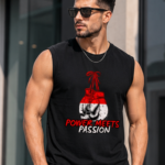 POWER MEETS PASSION Men's Sleeveless T-Shirt | Premium Cotton Gym & Fitness Tank Top - Black
