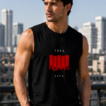YOGA LIFE Men's Sleeveless T-Shirt | Premium Cotton Activewear & Lifestyle Tank Top - Black