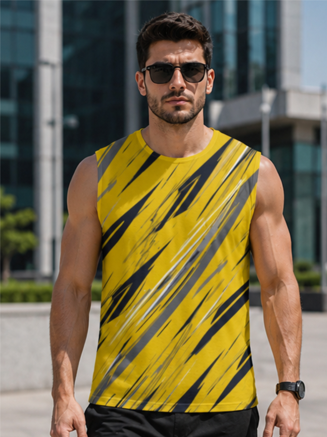 MAAKO Thunder Strike AOP Men's Sleeveless T-Shirt - Image 2