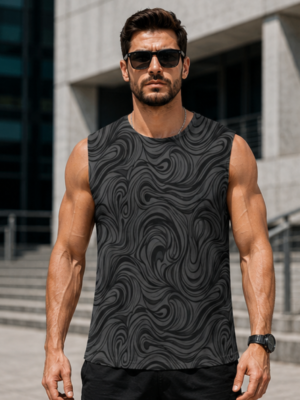MAAKO Midnight Flow AOP Men's Sleeveless T-Shirt