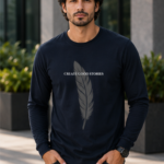 Create Good Stories Premium Full Sleeve T-Shirt - Navy Blue