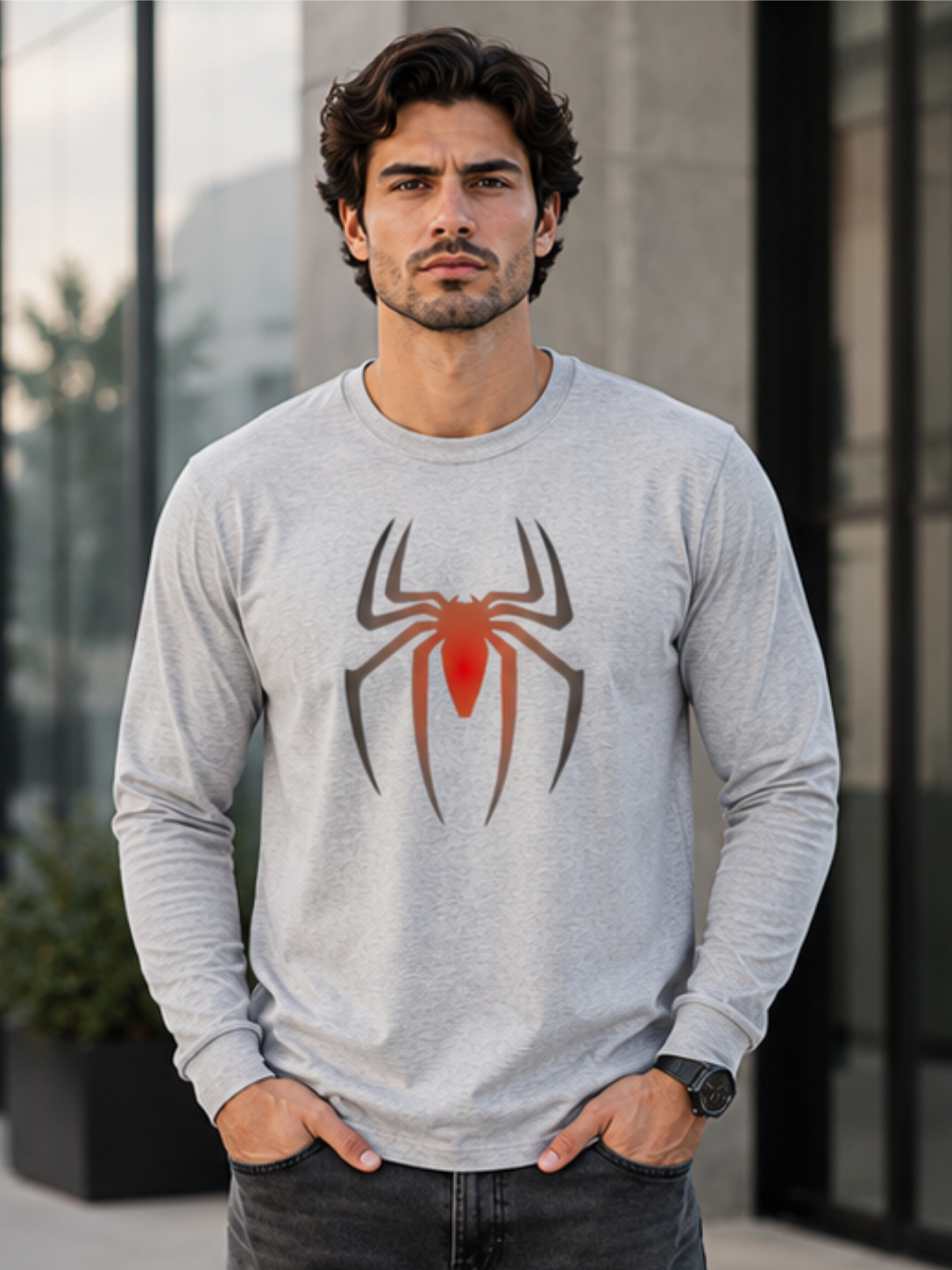 Shadow Spider Graphic Full Sleeve T-Shirt – Premium Cotton Hero Edition