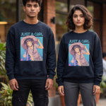 Just A Girl Premium Unisex Sweatshirt - Navy Blue