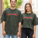 Urban Rebel Acid Wash Oversized Tee - Olive Green
