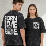 Midnight Echo Acid Wash Oversized Tee - Black