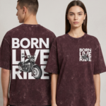 Midnight Echo Acid Wash Oversized Tee - Maroon