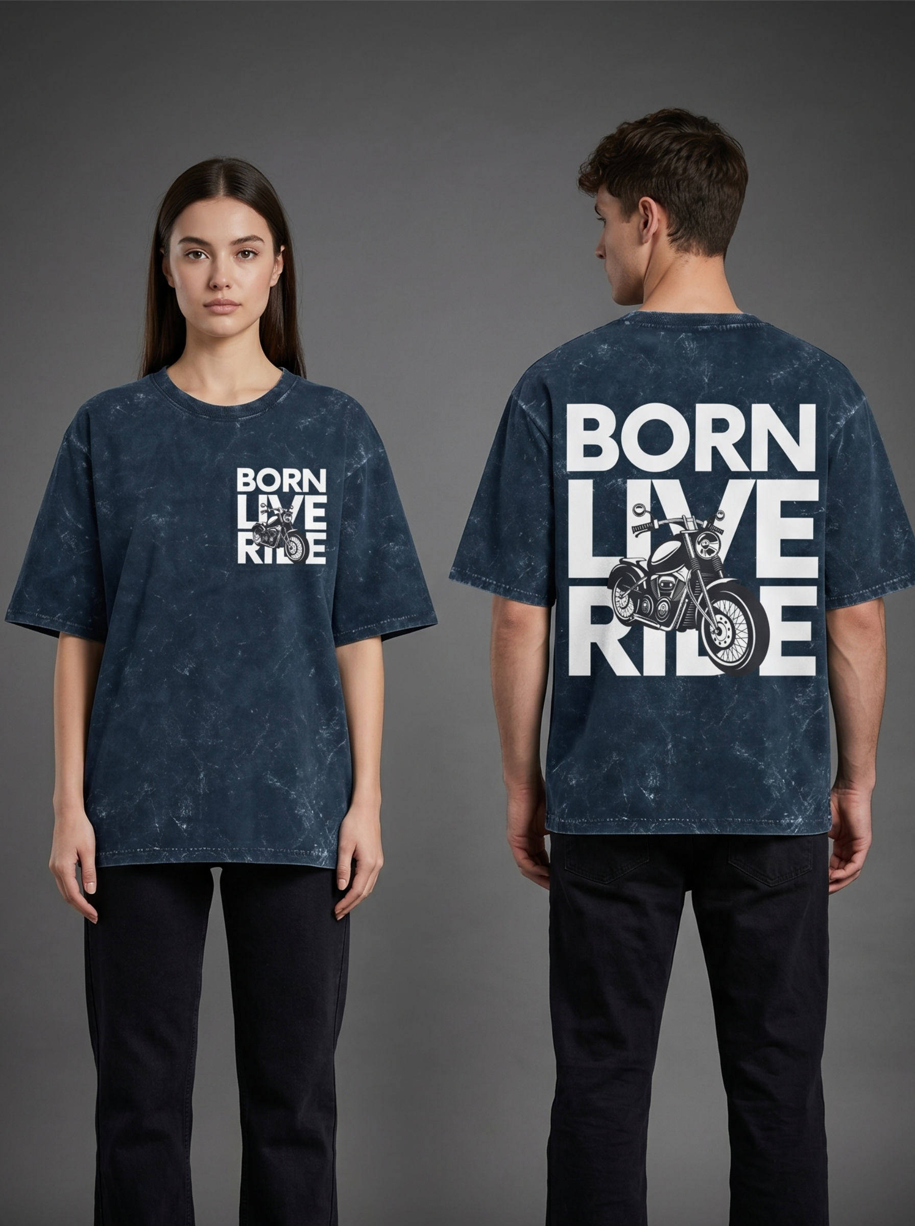 Midnight Echo Acid Wash Oversized Tee