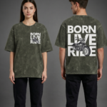 Midnight Echo Acid Wash Oversized Tee - Olive Green