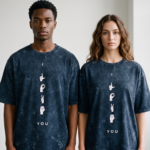 Lost In You Acid Wash Oversized Tee - Navy Blue