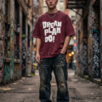 Dream Plan Do Acid Wash Oversized Tee - Maroon
