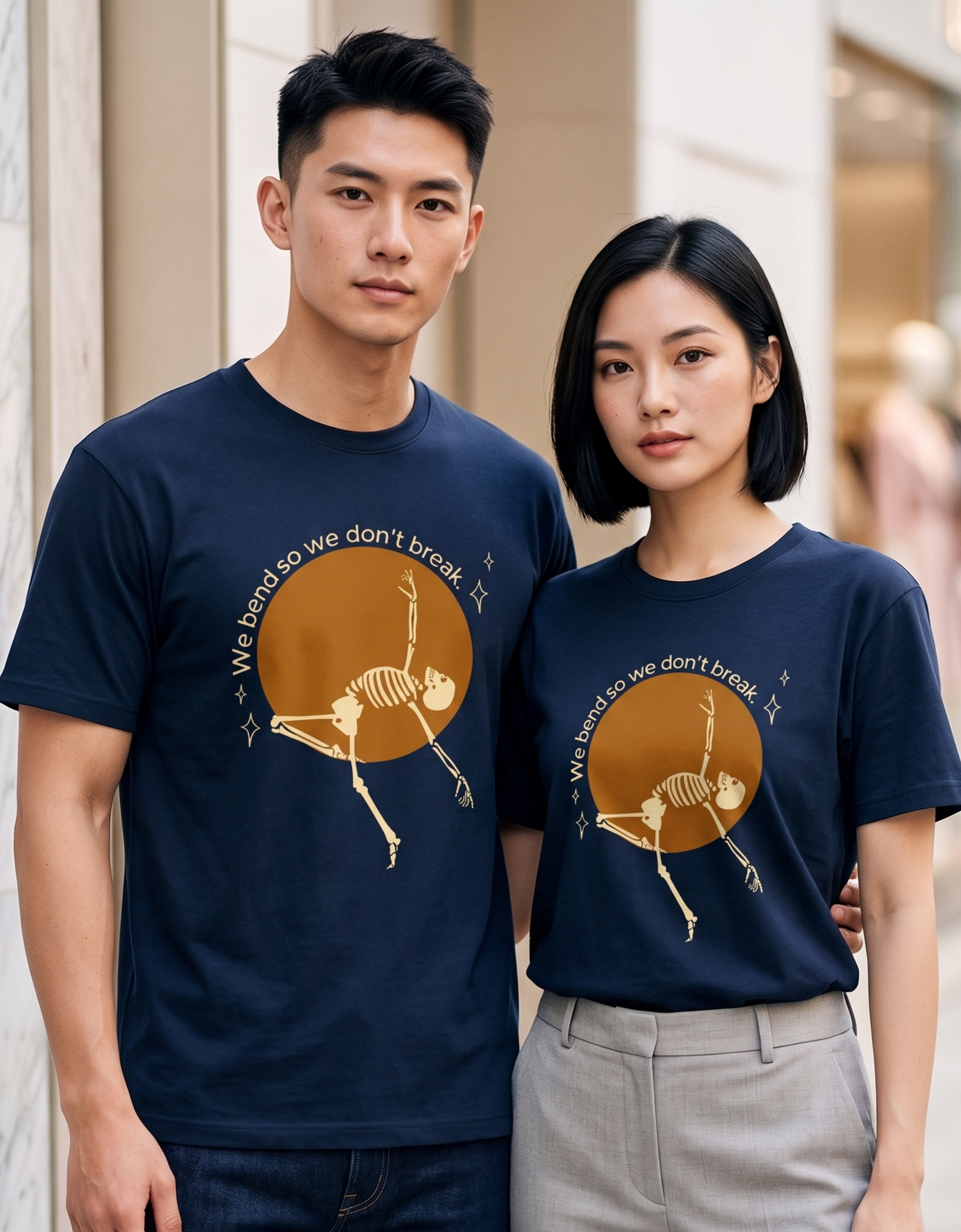 We Bend Don't Break Premium Unisex Stretch T-Shirt - Image 2