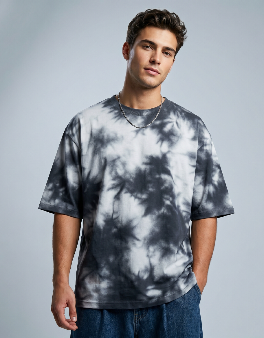 Midnight Mist Tie-Dye Oversized T-Shirt