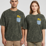 Urban Bloom Acid Wash Oversized Tee - Olive Green