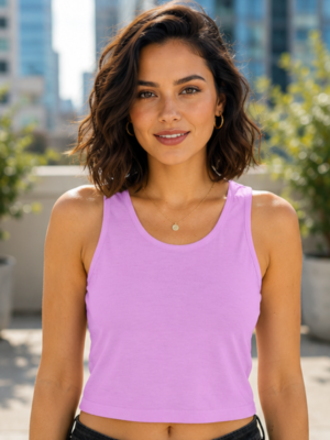Lavender Crop Tank Top – Trendy Sleeveless Casual Top for Women