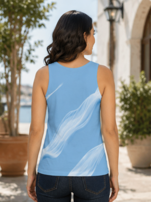 Abstract Line Print Tank Top – Chic Casual Summer Outfit for Women