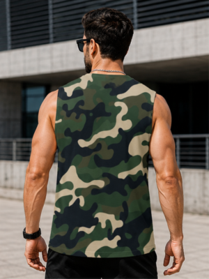 MAAKO Tactical Camo All-Over Print Men's Sleeveless T-Shirt