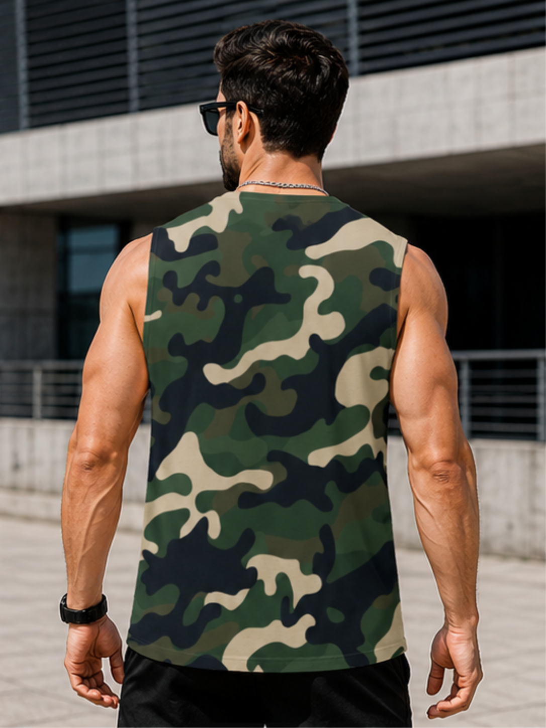MAAKO Tactical Camo All-Over Print Men's Sleeveless T-Shirt - Image 2
