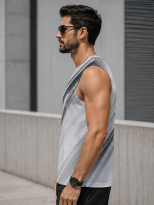 MAAKO Silver Streak AOP Men's Sleeveless T-Shirt