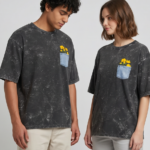 Urban Bloom Acid Wash Oversized Tee - Black
