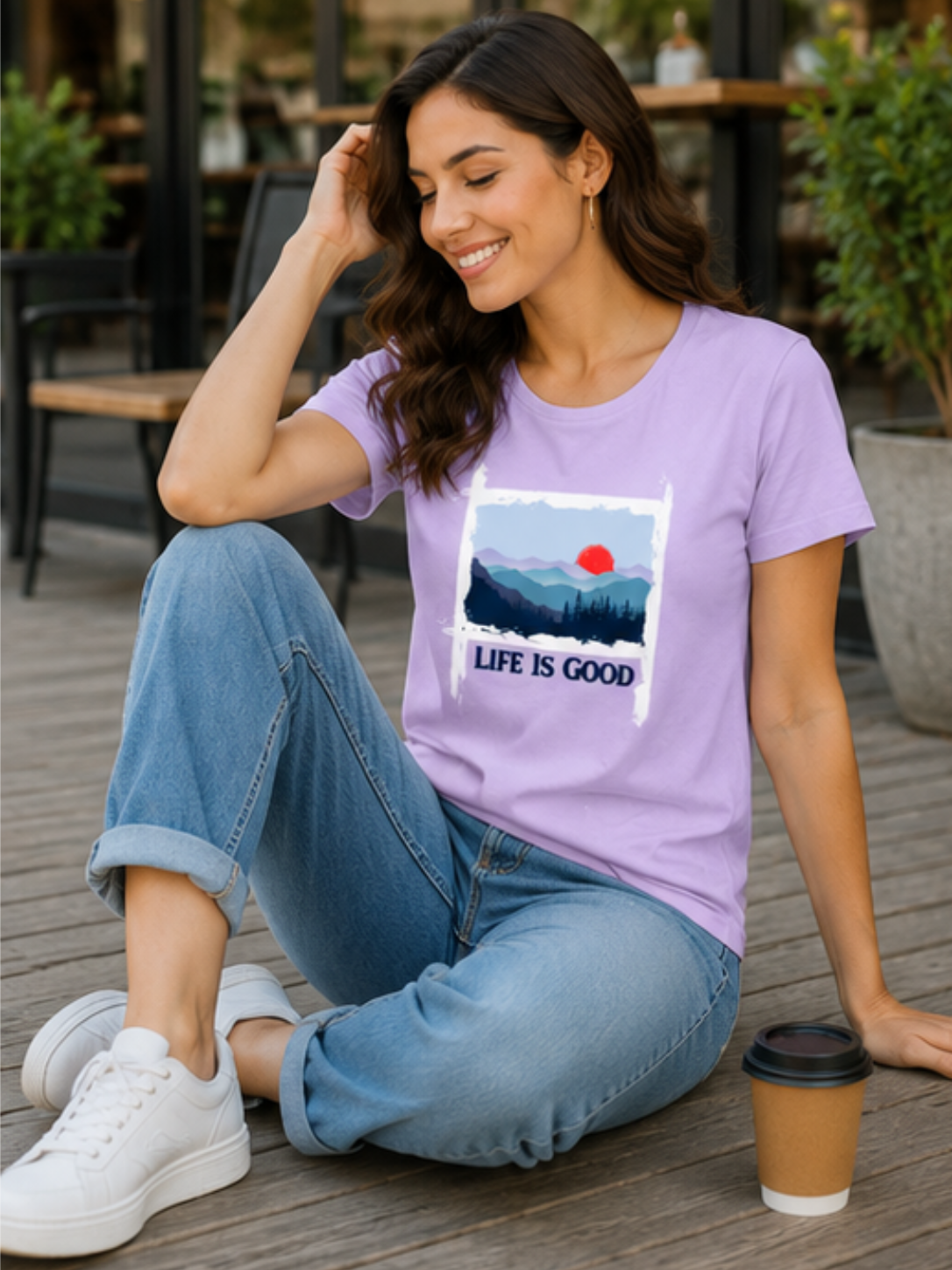 Sunset Horizon Graphic Women’s Classic T-Shirt - Image 4