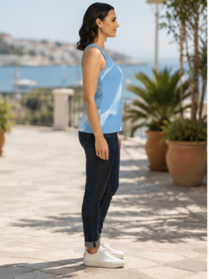 Abstract Line Print Tank Top – Chic Casual Summer Outfit for Women