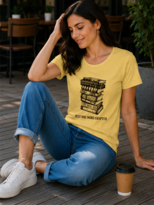 Just One More Chapter – Cute Book Lover T-Shirt for Readers