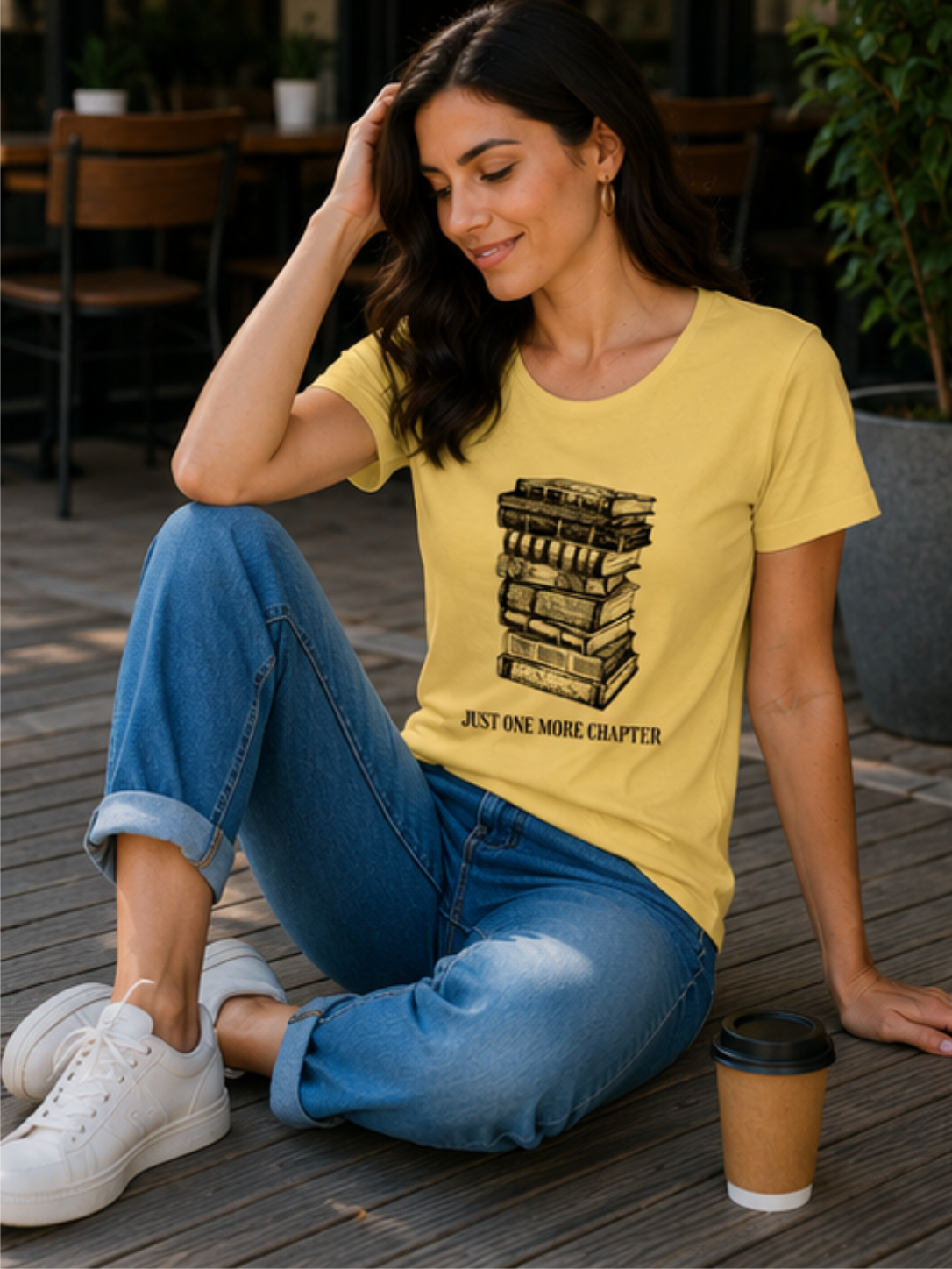 Just One More Chapter – Cute Book Lover T-Shirt for Readers - Image 2