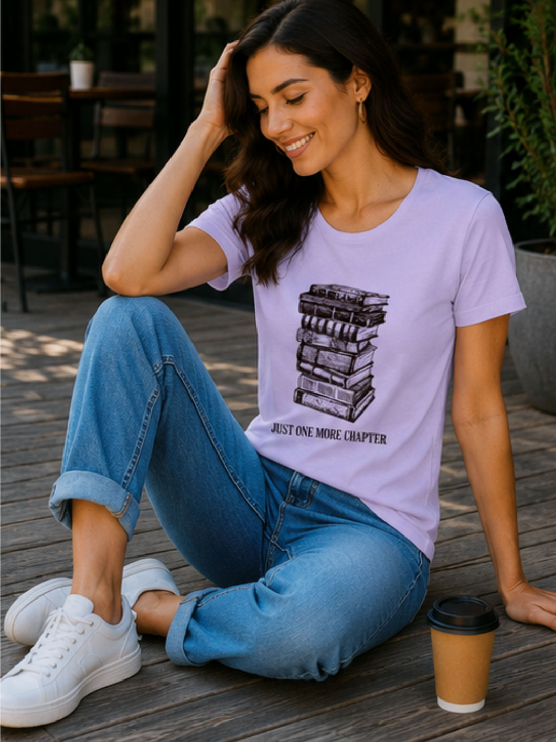 Just One More Chapter – Cute Book Lover T-Shirt for Readers - Image 4