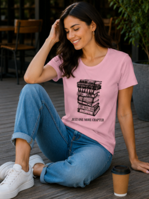 Just One More Chapter – Cute Book Lover T-Shirt for Readers