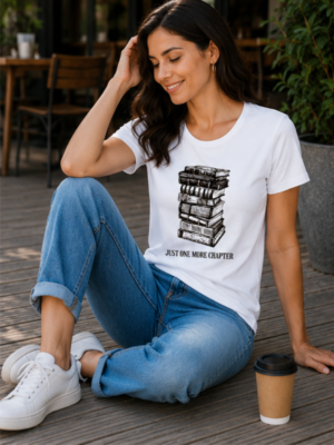 Just One More Chapter – Cute Book Lover T-Shirt for Readers