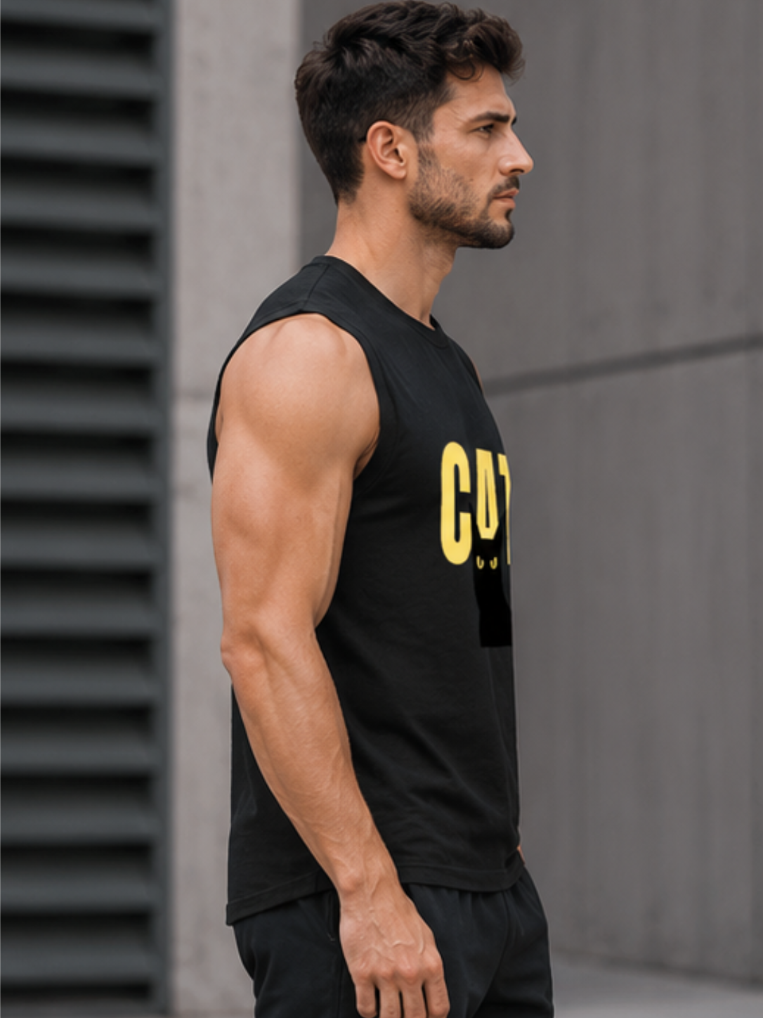 CAT Graphic Men's Sleeveless T-Shirt | Premium Cotton Streetwear & Lifestyle Tank Top - Image 3