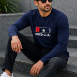 Need Chai Graphic Full Sleeve T-Shirt – Premium Cotton Casual Edition - Royal Blue