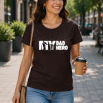 My Dad My Hero Classic Tee- Graphic T-Shirt - Charcoal Melange