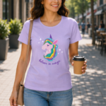 Rainbow Unicorn Fantasy Women’s Classic T-Shirt - Lavender