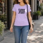 Spooky Mood Oversized Graphic Women’s T-Shirt - Lavender