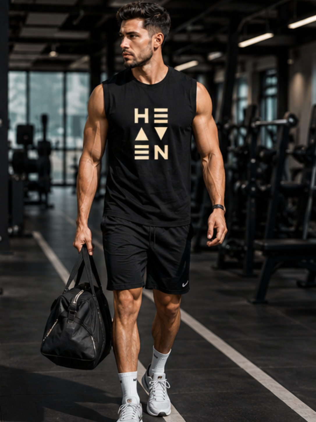 HEAVEN Graphic Men's Sleeveless T-Shirt | Premium Cotton Gym & Streetwear Tank Top