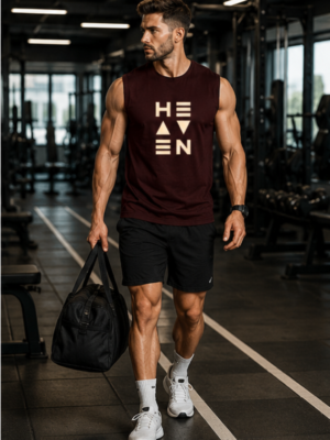 HEAVEN Graphic Men's Sleeveless T-Shirt | Premium Cotton Gym & Streetwear Tank Top