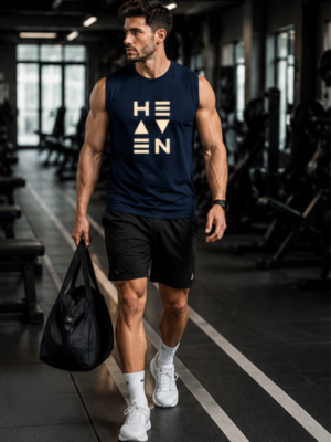 HEAVEN Graphic Men's Sleeveless T-Shirt | Premium Cotton Gym & Streetwear Tank Top