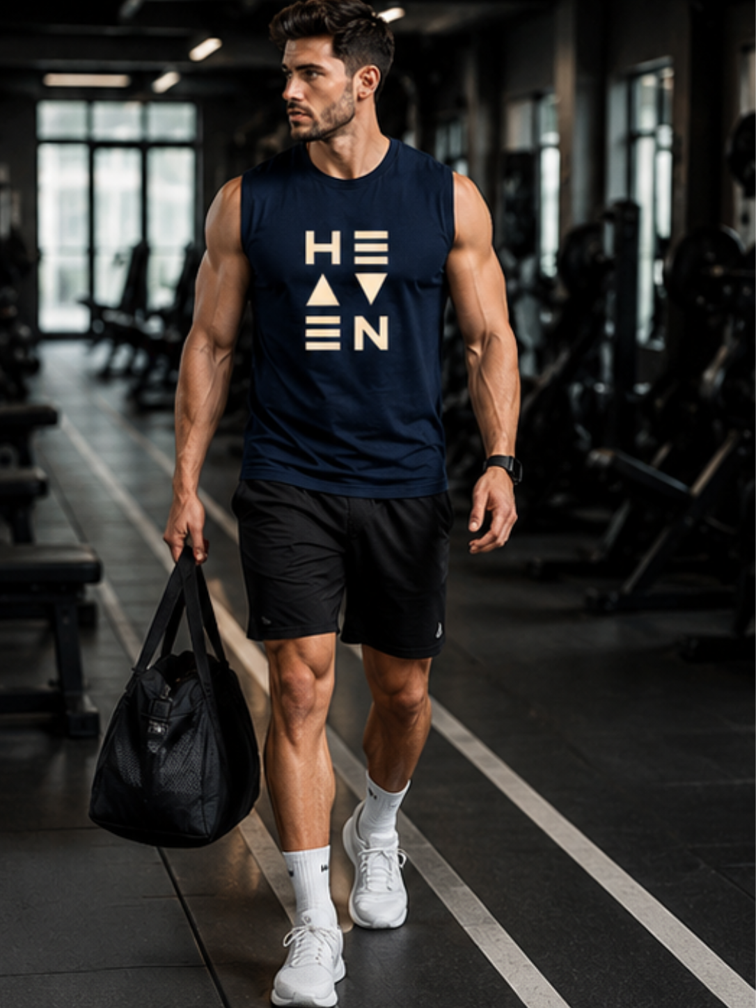 HEAVEN Graphic Men's Sleeveless T-Shirt | Premium Cotton Gym & Streetwear Tank Top - Image 3