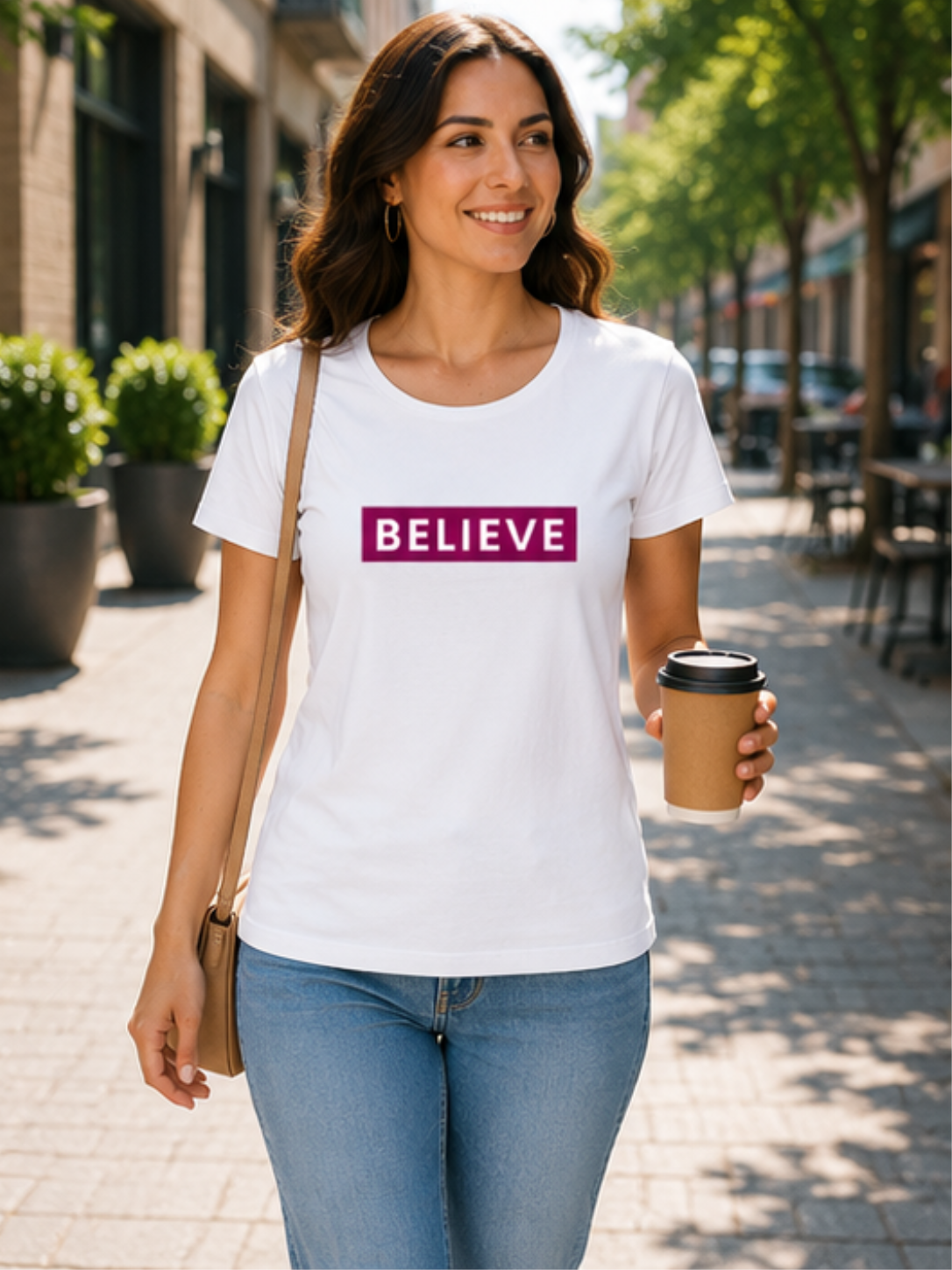 Believe Inspirational T-Shirt Design – Minimal Motivational Quote Tee for Women