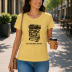 Just One More Chapter – Cute Book Lover T-Shirt for Readers - Beige