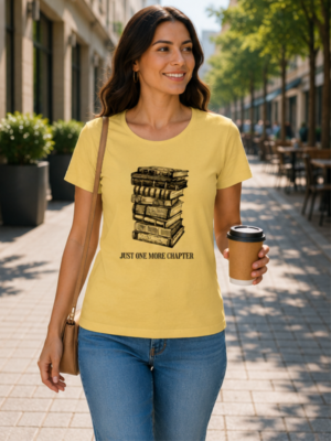 Just One More Chapter – Cute Book Lover T-Shirt for Readers