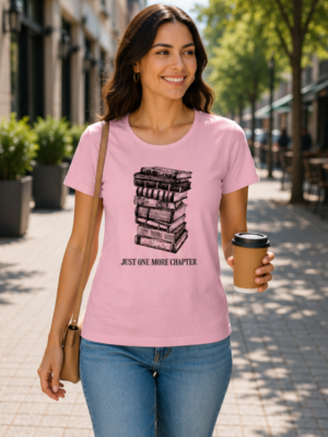 Just One More Chapter – Cute Book Lover T-Shirt for Readers