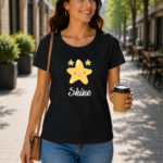 Women’s Motivational T-Shirt – Cute Shine Design Apparel - Black