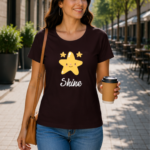 Women’s Motivational T-Shirt – Cute Shine Design Apparel - Charcoal Melange