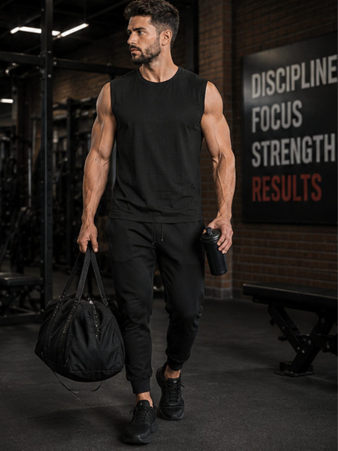 PAIN TODAY POWER TOMORROW Men's Sleeveless T-Shirt | Premium Cotton Gym Training Tank Top - Image 2