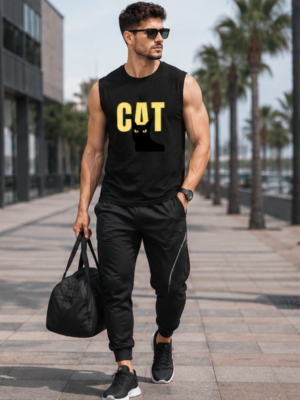 CAT Graphic Men's Sleeveless T-Shirt | Premium Cotton Streetwear & Lifestyle Tank Top